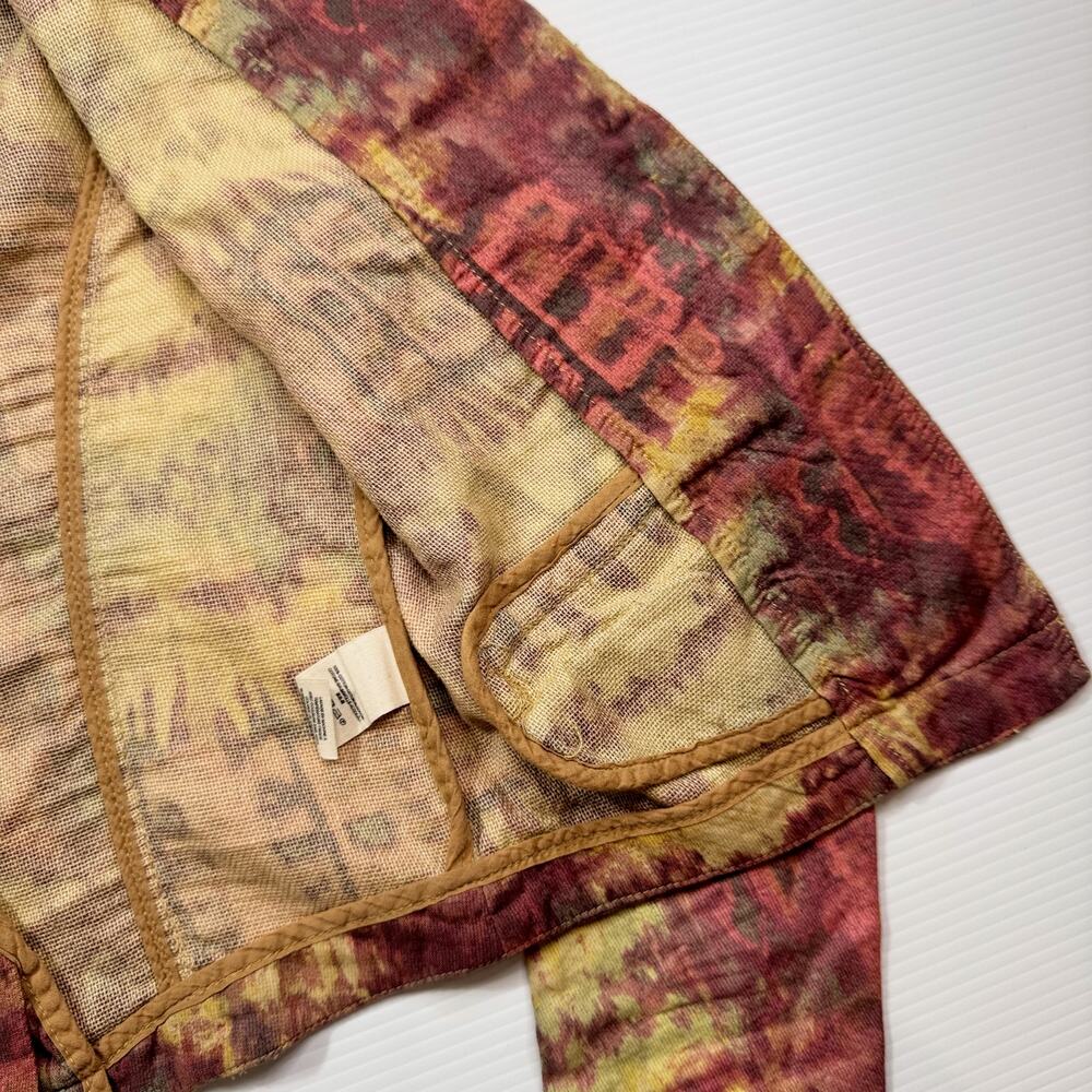 Free People Ikat Tribal Tie Dye Blazer Jacket Women’s 2 Cotton Boho Y2K Western - Picture 14 of 16